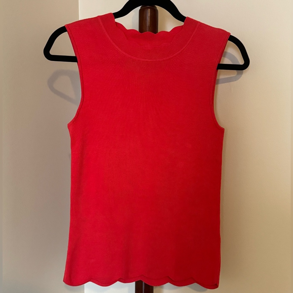 Simons (Twik) Scalloped Knit Tank - Size XS - Pink